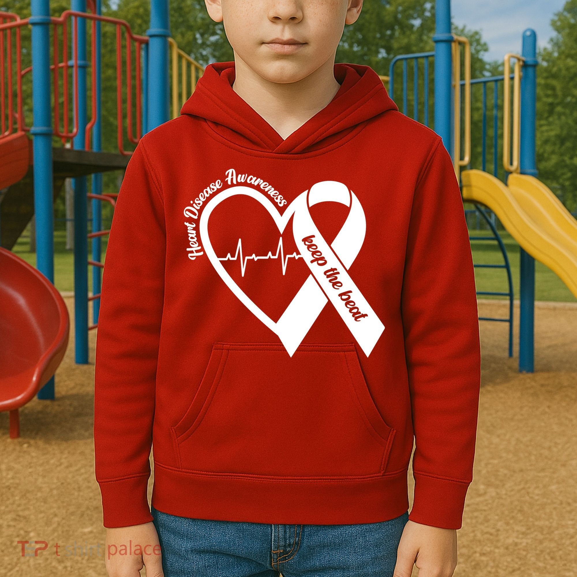 Heart Disease Awareness Keep The Beat Kids Hoodie