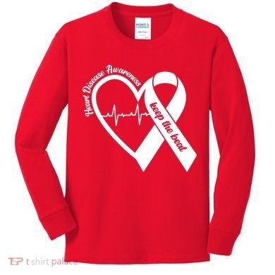 Heart Disease Awareness Keep The Beat Kids Long Sleeve Shirt