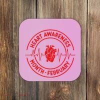 Heart Disease Awareness Month February Squad Chd Awareness Coaster thumb 0