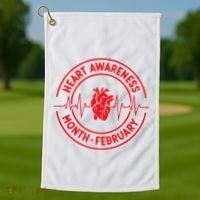 Heart Disease Awareness Month February Squad Chd Awareness Golf Towel thumb 1
