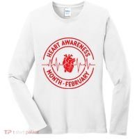 Heart Disease Awareness Month February Squad Chd Awareness Women's Long Sleeve Shirt thumb 0