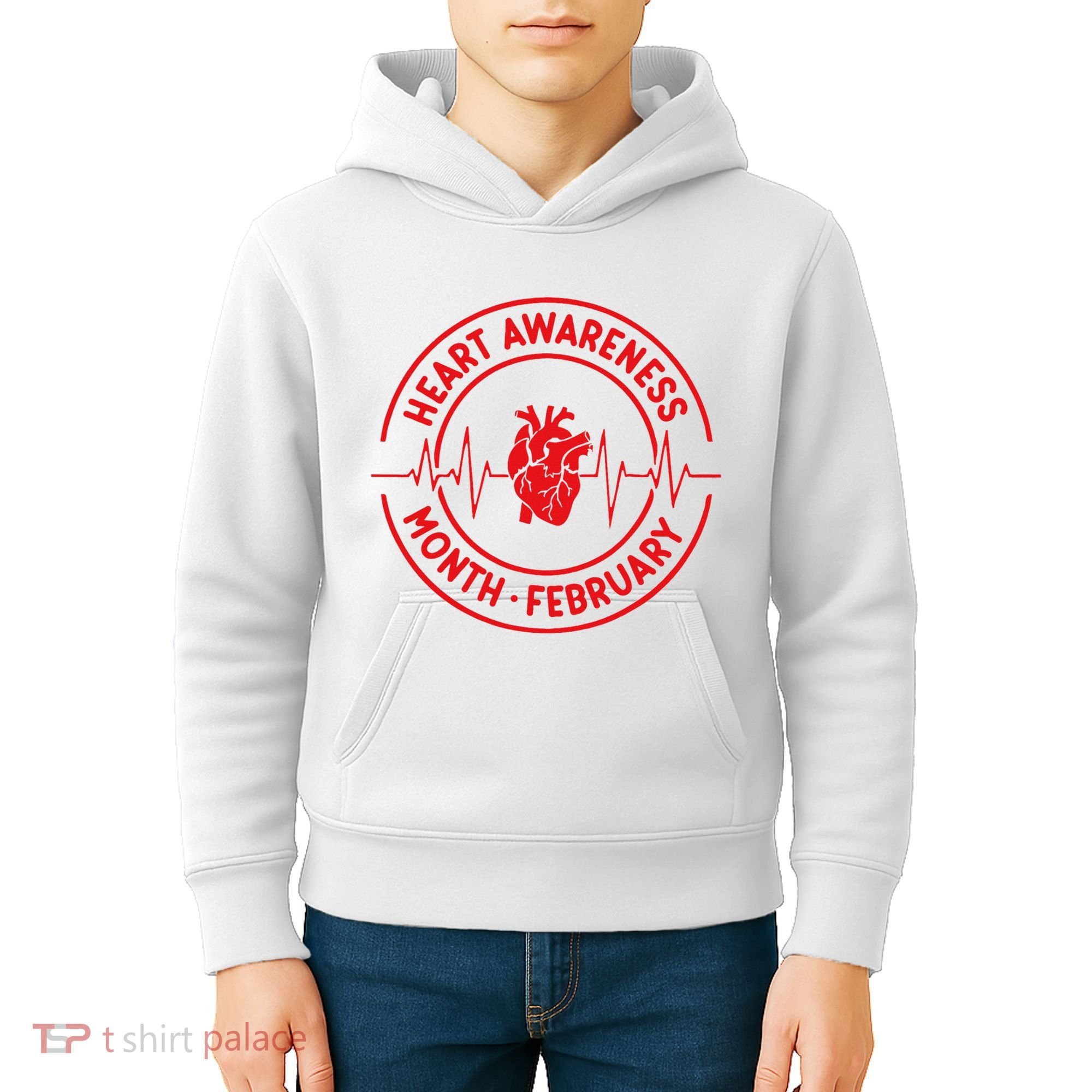Heart Disease Awareness Month February Squad Chd Awareness Kids Hoodie