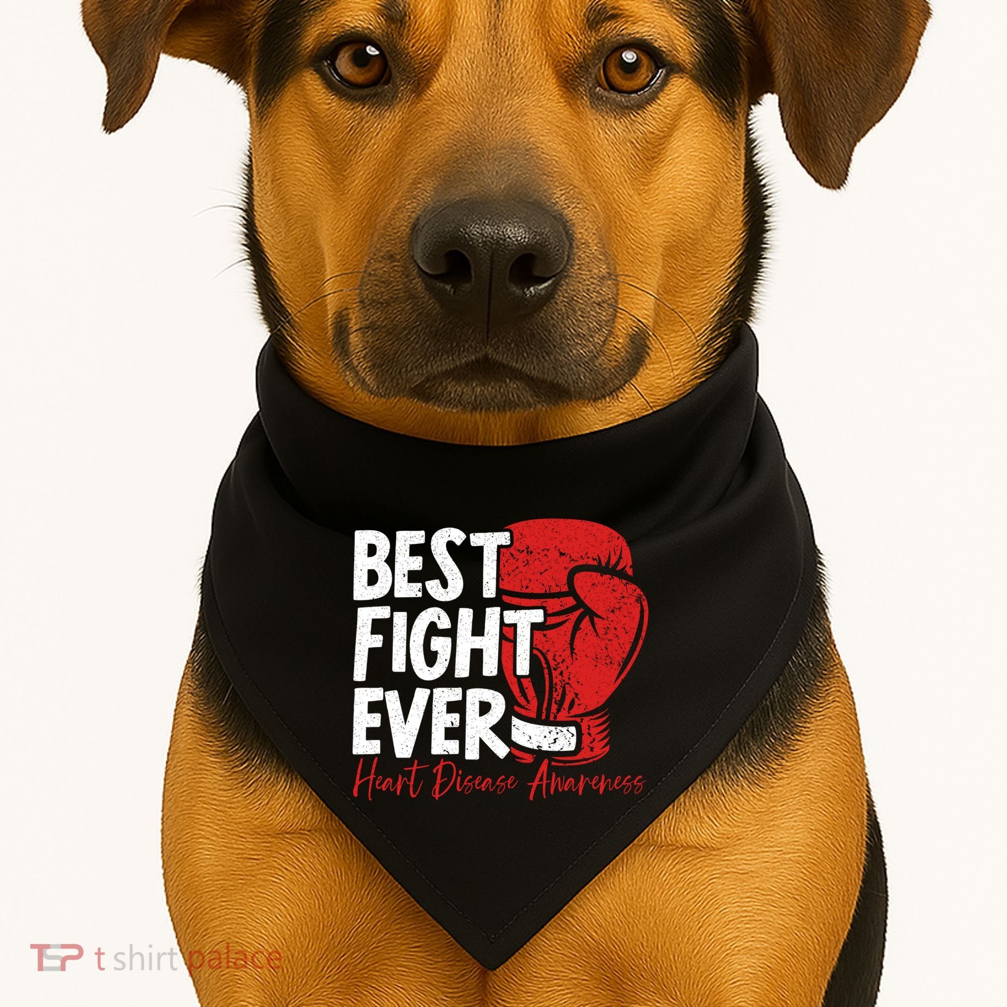 Heart Disease Awareness Month Heartbeat Gift USA-Made Doggie Bandana