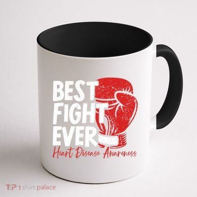 Heart Disease Awareness Month Heartbeat Gift Coffee Mug back