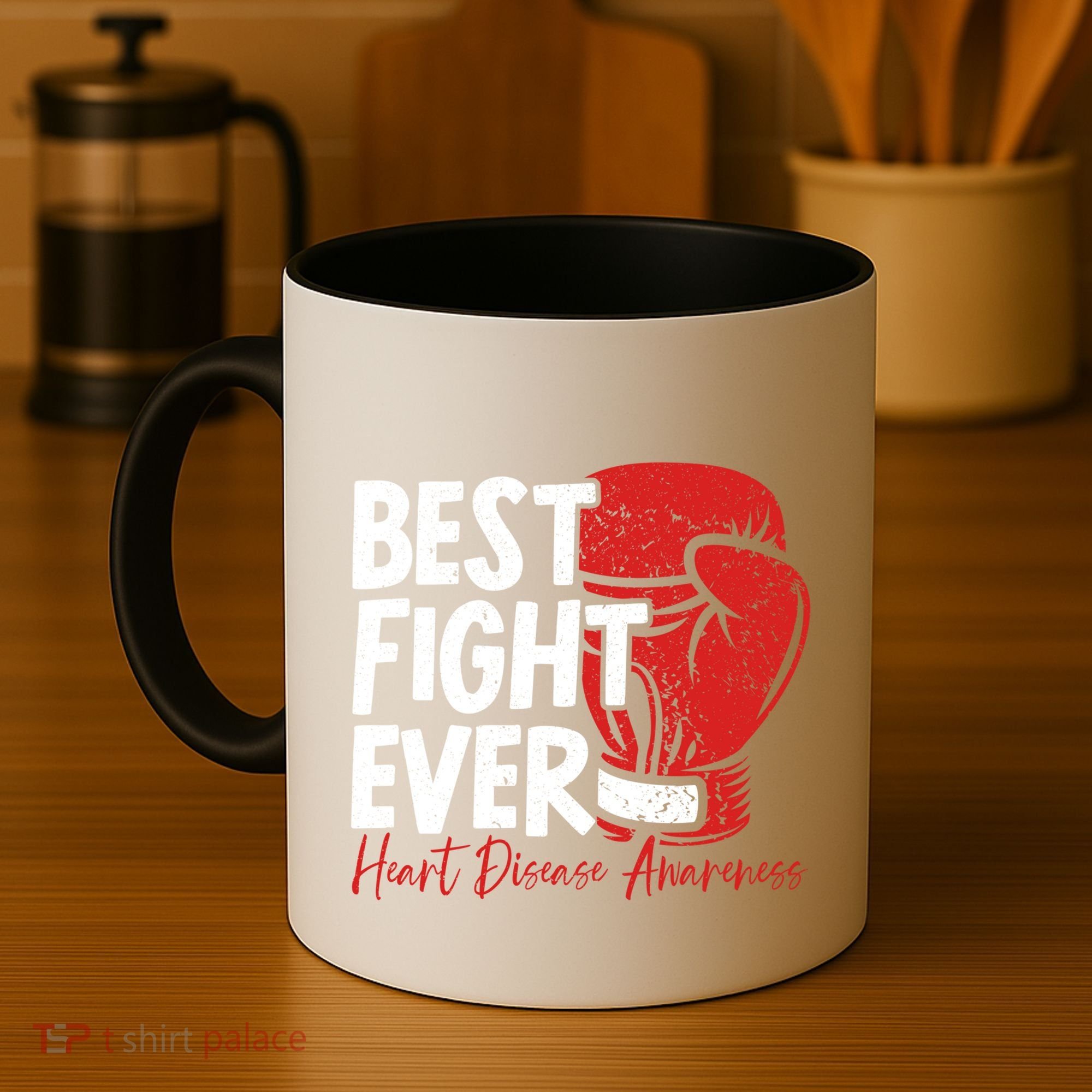 Heart Disease Awareness Month Heartbeat Gift Coffee Mug