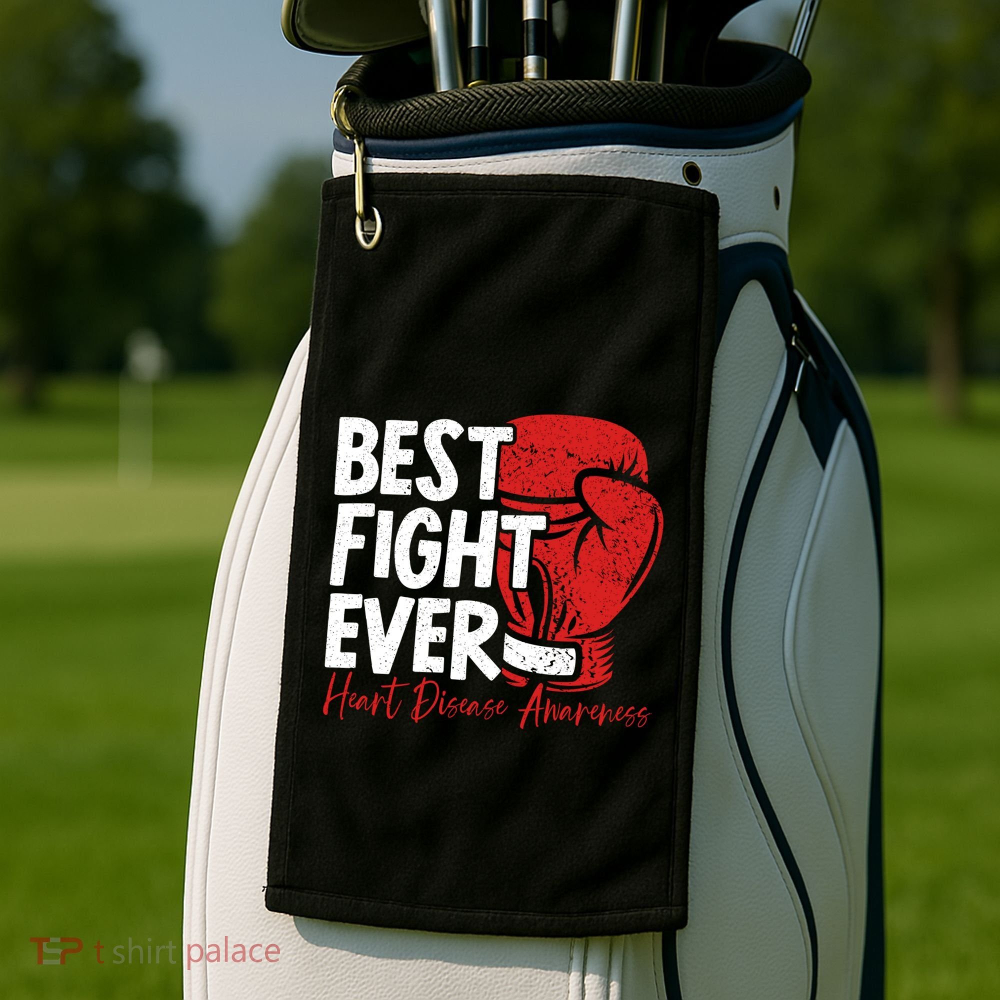 Heart Disease Awareness Month Heartbeat Gift Golf Towel