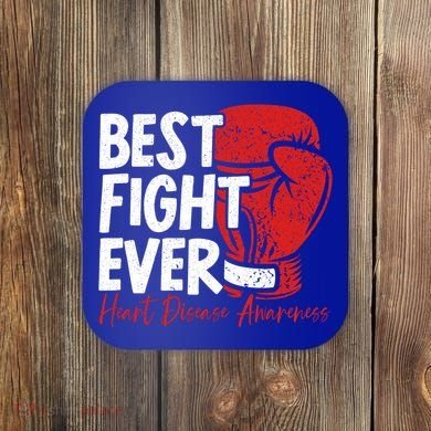 Heart Disease Awareness Month Heartbeat Gift Coaster