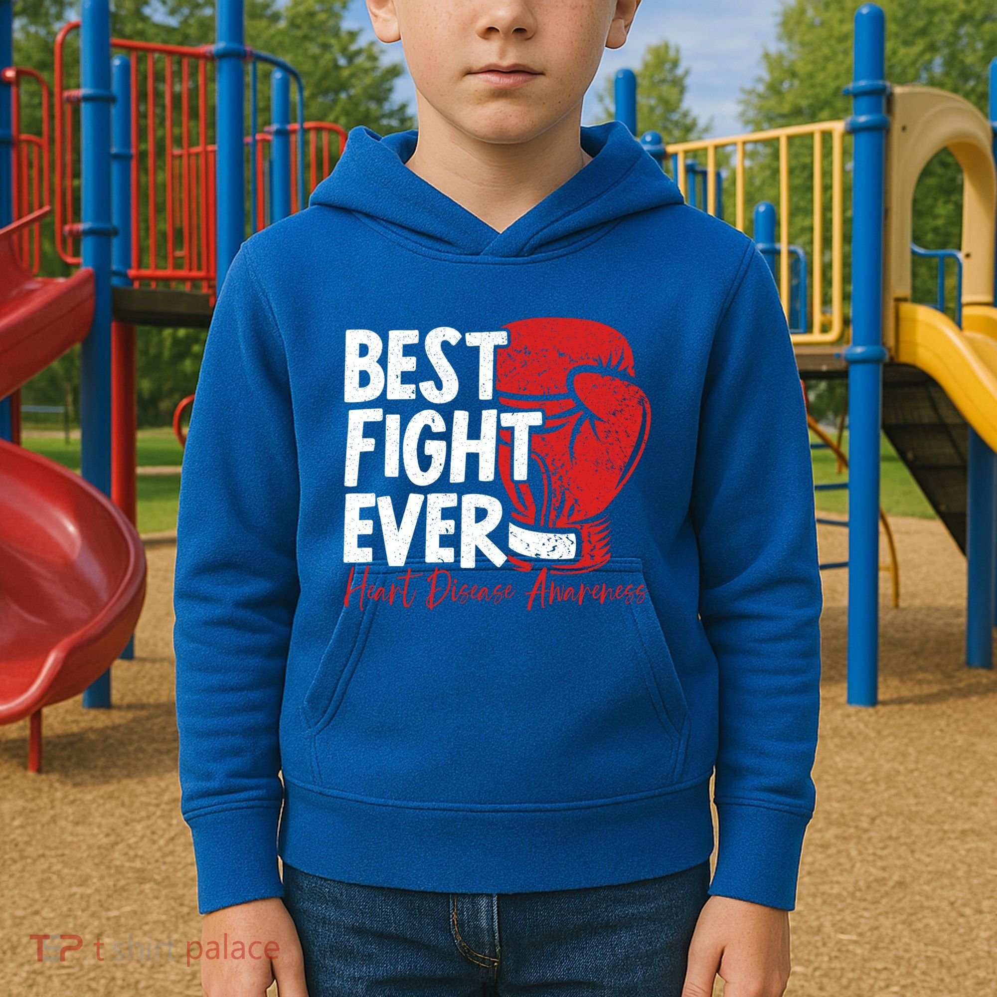 Heart Disease Awareness Month Heartbeat Gift Kids Hoodie