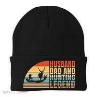 Husband Dad And Hunting Legend Deer Hunting Dad Gift Beanie thumb 0