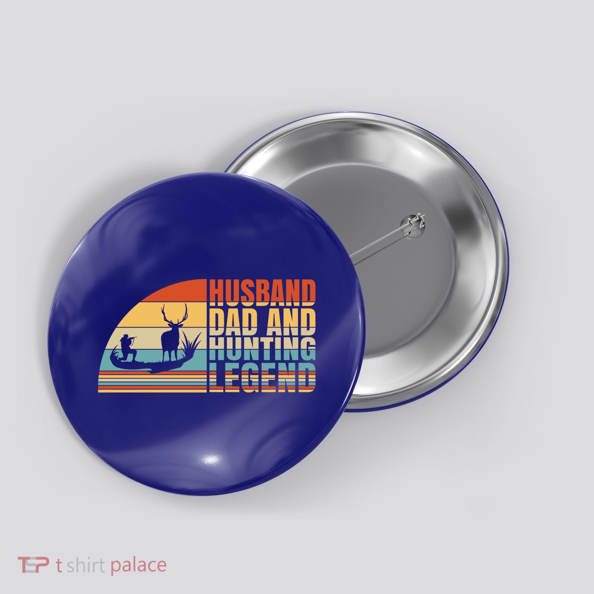 Husband Dad And Hunting Legend Deer Hunting Dad Gift Button