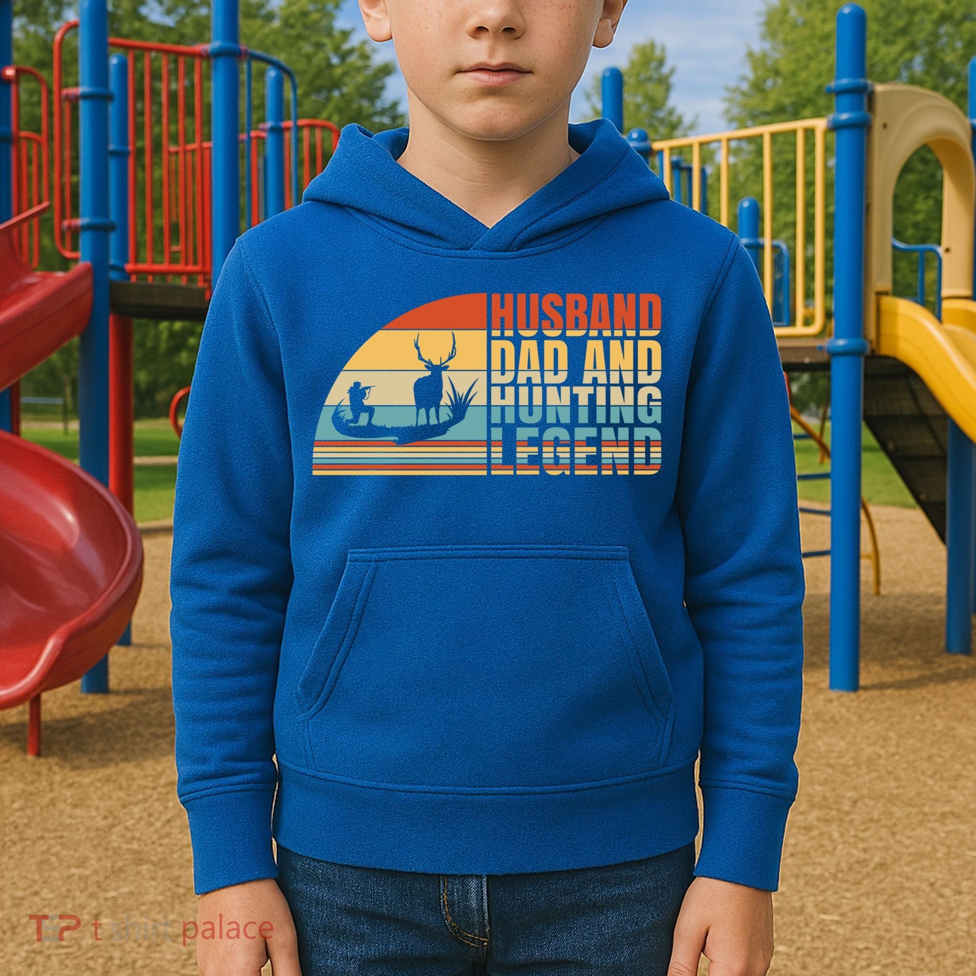 Husband Dad And Hunting Legend Deer Hunting Dad Gift Kids Hoodie