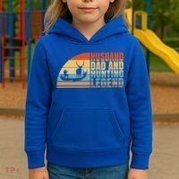 Husband Dad And Hunting Legend Deer Hunting Dad Gift Kids Hoodie thumb 3