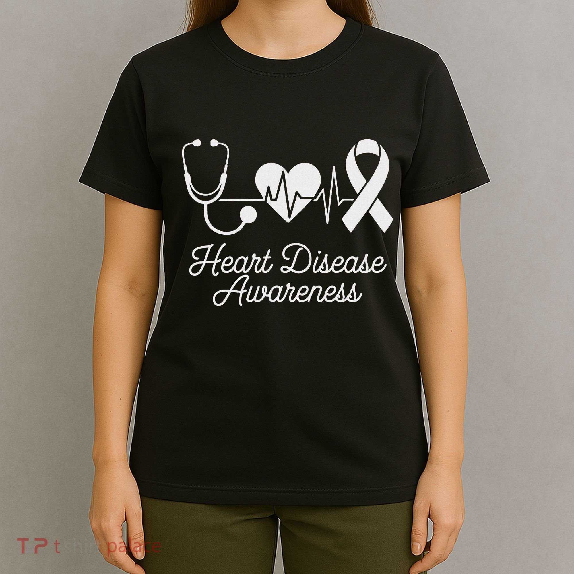 Heart Disease Awareness Go Red In February Health Red Heart T-Shirt