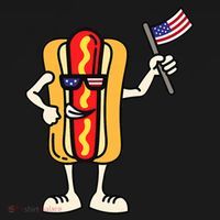 Hot Dog American Flag July 4th Patriotic Backpack thumb 2