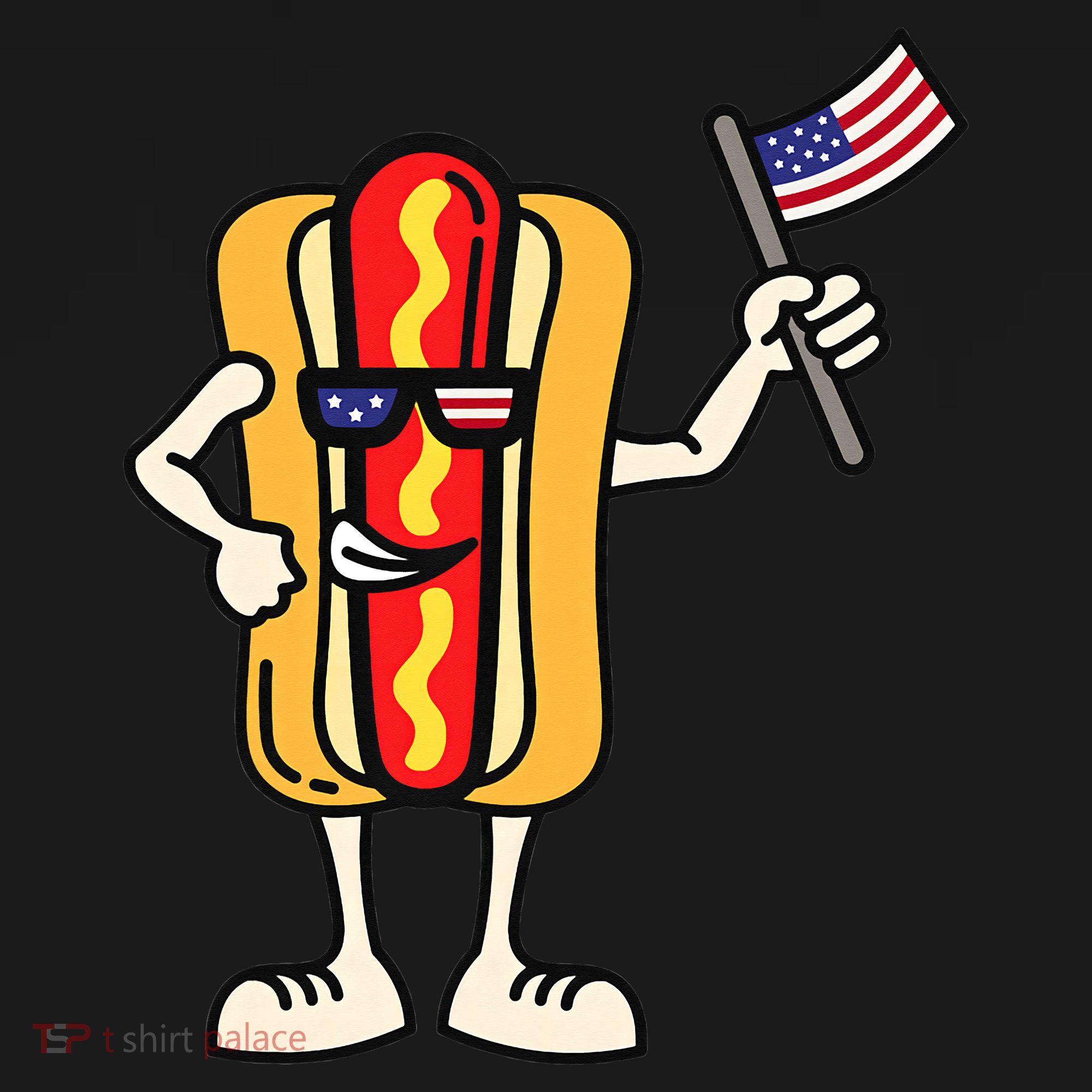 Hot Dog American Flag July 4th Patriotic Backpack