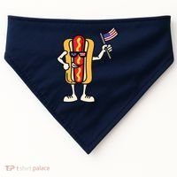 Hot Dog American Flag July 4th Patriotic USA-Made Doggie Bandana thumb 0