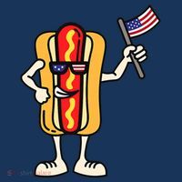 Hot Dog American Flag July 4th Patriotic Women's Hoodie thumb 2