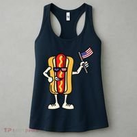 Hot Dog American Flag July 4th Patriotic Women's Tank Top thumb 3