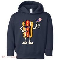Hot Dog American Flag July 4th Patriotic Toddler Hoodie thumb 0
