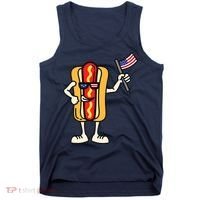 Hot Dog American Flag July 4th Patriotic Tank Top thumb 0