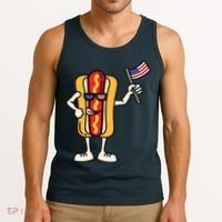 Hot Dog American Flag July 4th Patriotic Tank Top thumb 3