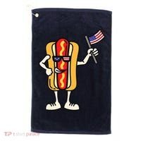 Hot Dog American Flag July 4th Patriotic Golf Towel thumb 0