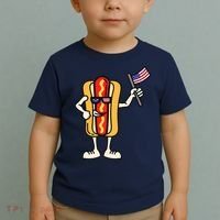 Hot Dog American Flag July 4th Patriotic Toddler T-Shirt thumb 2
