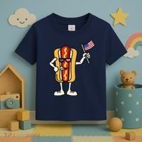 Hot Dog American Flag July 4th Patriotic Toddler T-Shirt thumb 3