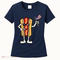 Hot Dog American Flag July 4th Patriotic Women's T-Shirt thumb 0