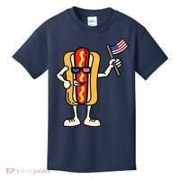Hot Dog American Flag July 4th Patriotic Kids T-Shirt thumb 0
