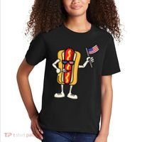 Hot Dog American Flag July 4th Patriotic Kids T-Shirt thumb 2