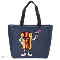 Hot Dog American Flag July 4th Patriotic Tote Bag thumb 0
