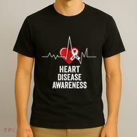 Heart Disease Awareness Go Red In February Health Red Heart T-Shirt thumb 3