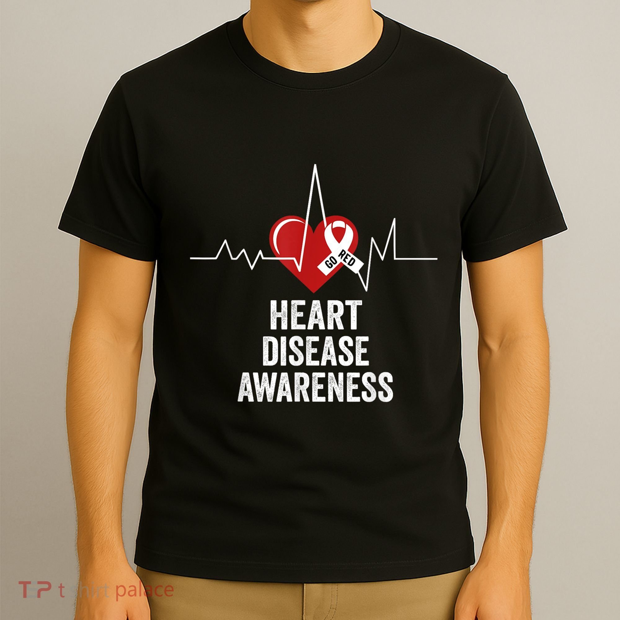 Heart Disease Awareness Go Red In February Health Red Heart T-Shirt