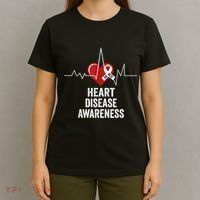 Heart Disease Awareness Go Red In February Health Red Heart T-Shirt thumb 4