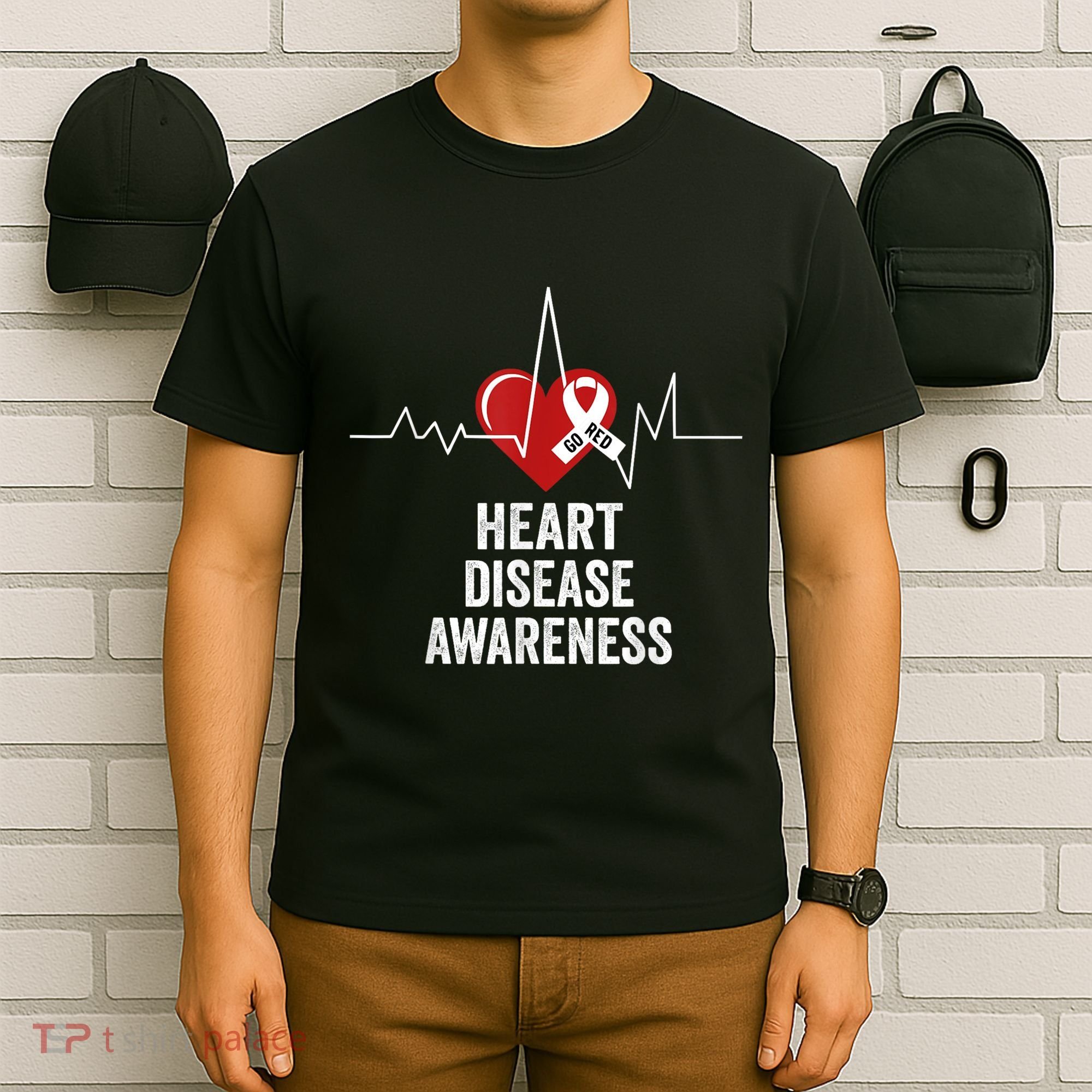 Heart Disease Awareness Go Red In February Health Red Heart T-Shirt