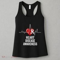 Heart Disease Awareness Go Red In February Health Red Heart Women's Tank Top thumb 3