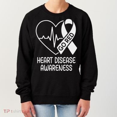 Heart Disease Awareness Heartbeat Chd Go Red Women's Sweatshirt
