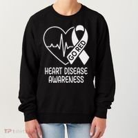 Heart Disease Awareness Heartbeat Chd Go Red Women's Sweatshirt thumb 0