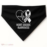 Heart Disease Awareness Heartbeat Chd Go Red USA-Made Doggie Bandana thumb 0