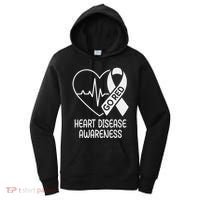 Heart Disease Awareness Heartbeat Chd Go Red Women's Hoodie thumb 0