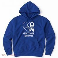 Heart Disease Awareness Heartbeat Chd Go Red Hoodie thumb 0