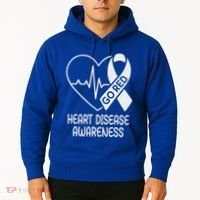 Heart Disease Awareness Heartbeat Chd Go Red Hoodie thumb 2