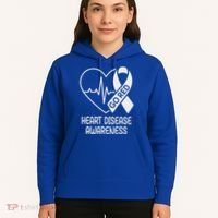 Heart Disease Awareness Heartbeat Chd Go Red Hoodie thumb 5