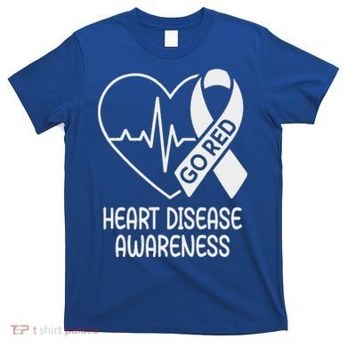 Heart Disease Awareness Heartbeat Chd Go Red T-Shirt