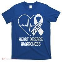 Heart Disease Awareness Heartbeat Chd Go Red T-Shirt thumb 0