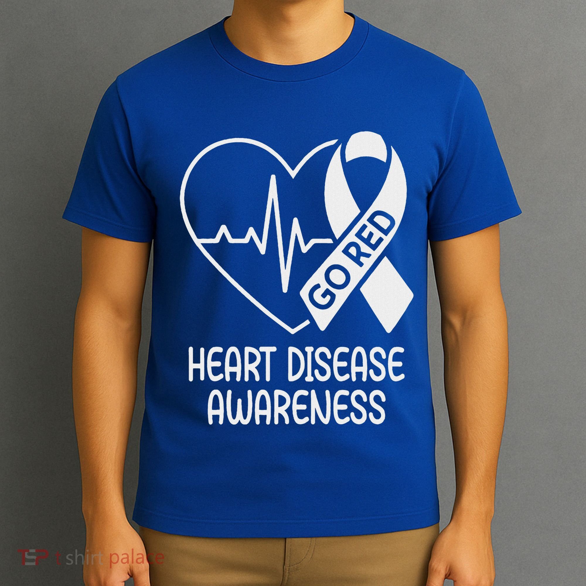 Heart Disease Awareness Heartbeat Chd Go Red T-Shirt