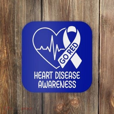 Heart Disease Awareness Heartbeat Chd Go Red Coaster