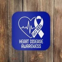 Heart Disease Awareness Heartbeat Chd Go Red Coaster thumb 0