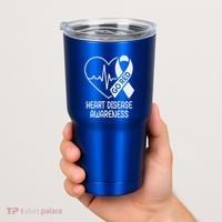 Heart Disease Awareness Heartbeat Chd Go Red Tumbler thumb 2